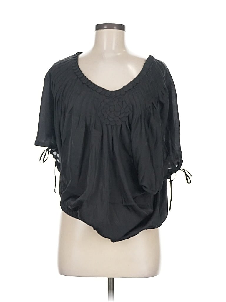 Pre-owned Fate Short Sleeve Blouse In Black