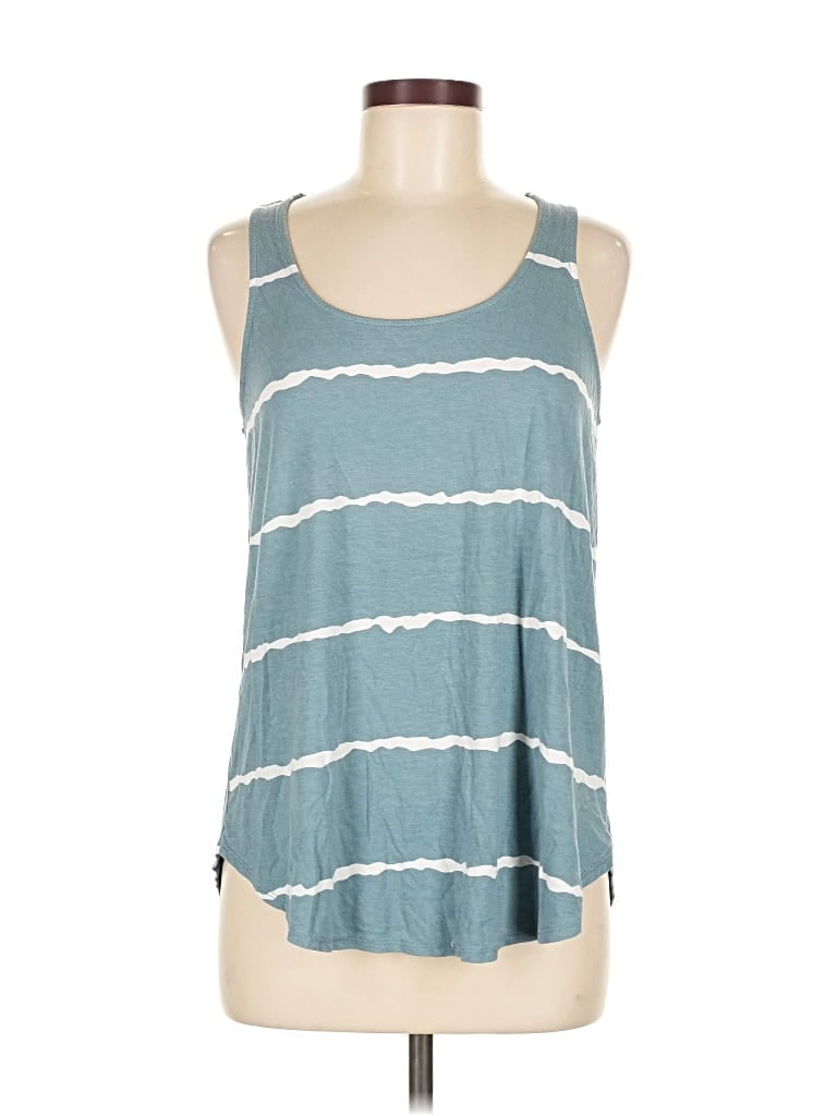 Pre-owned Zenana Tank Top Teal Halter Neckline Tops In Blue