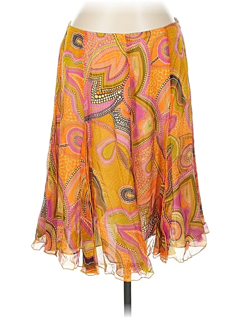 Pre-owned Dana Buchman Silk Skirt In Orange
