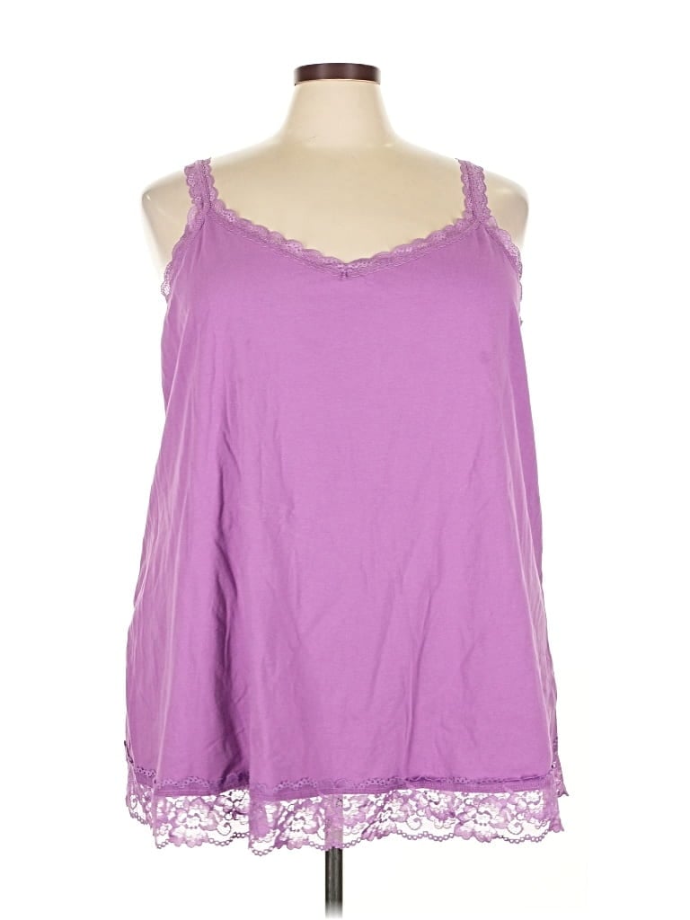 Pre-owned Woman Within Sleeveless Blouse In Purple