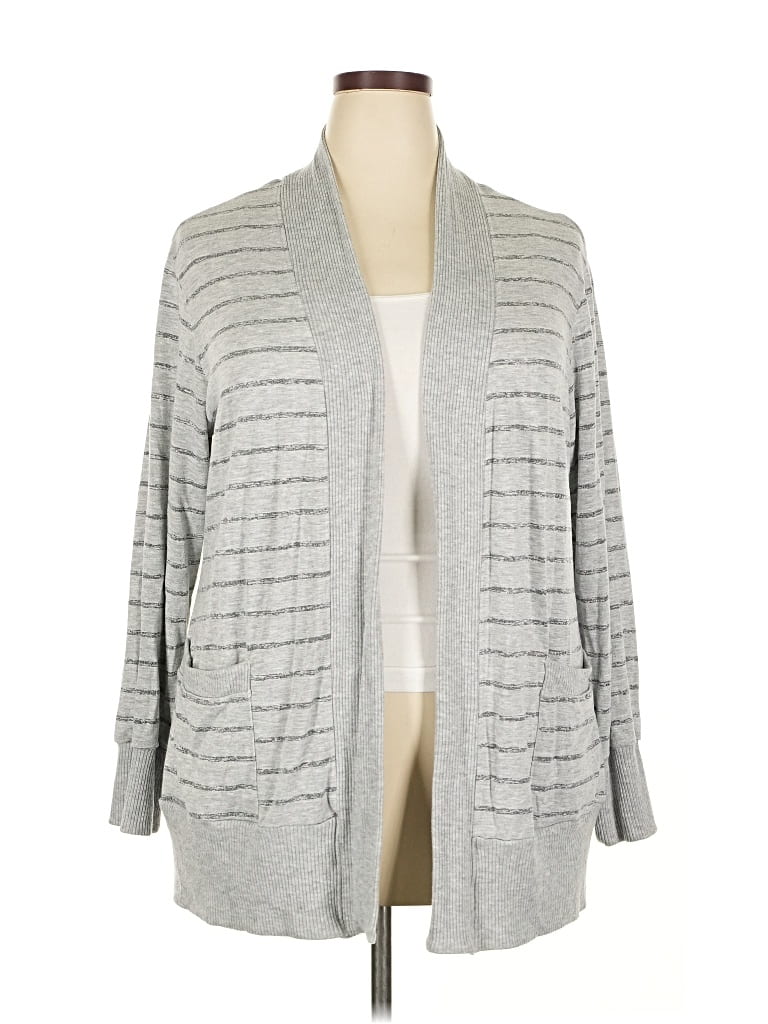 Pre-owned Bobeau Cardigan Sweater In Gray