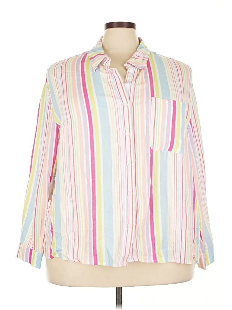 Pre-owned Lane Bryant 3/4 Sleeve Blouse In Pink