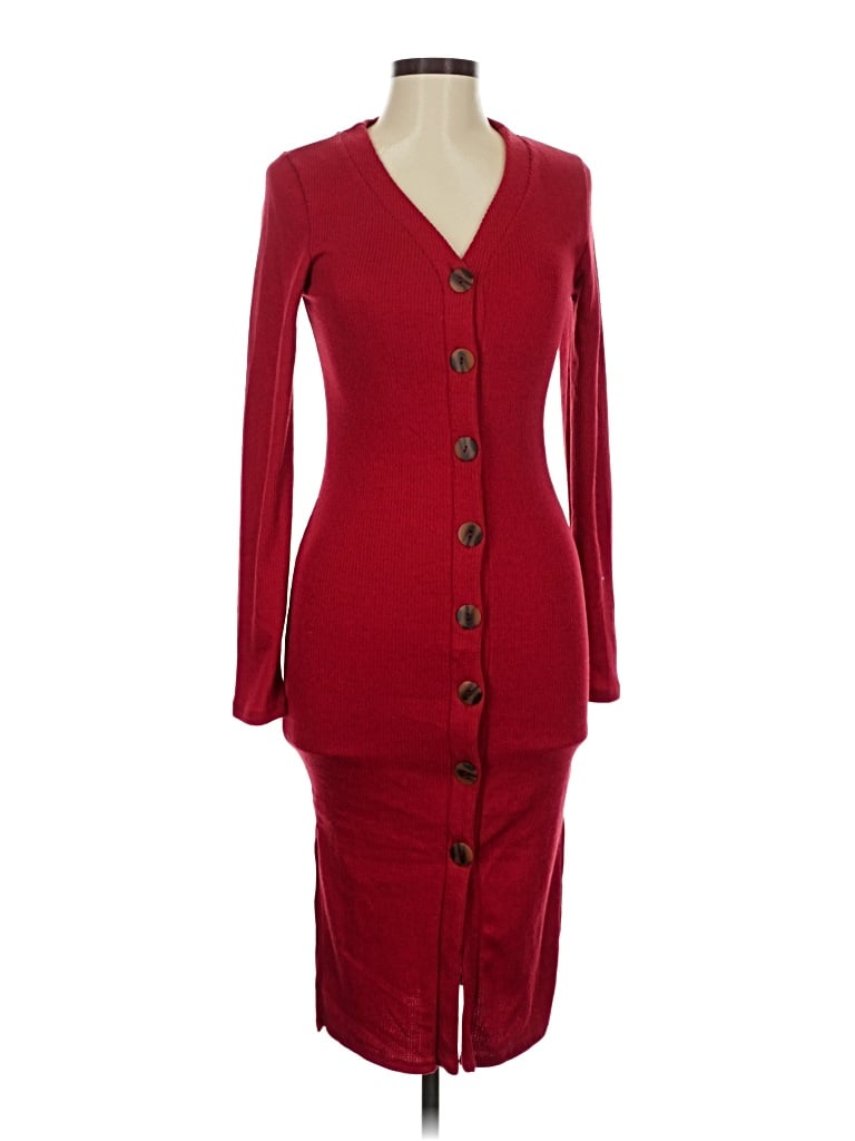 Pre-owned Fashion Nova Casual Dress In Burgundy