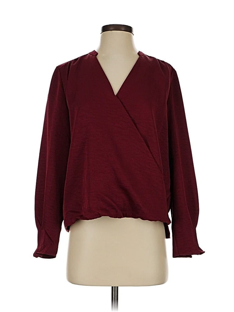 Pre-owned Scotch & Soda Long Sleeve Blouse In Burgundy