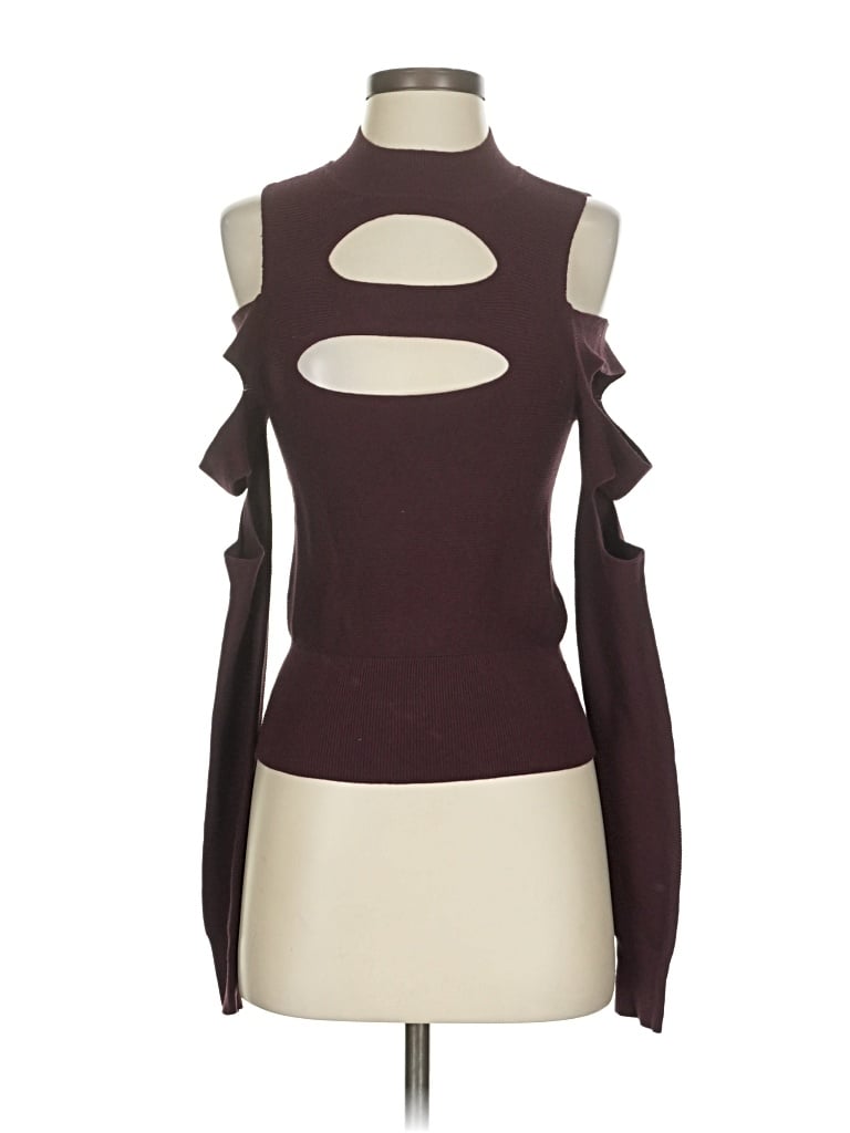 Pre-owned Express Cardigan Sweater In Burgundy