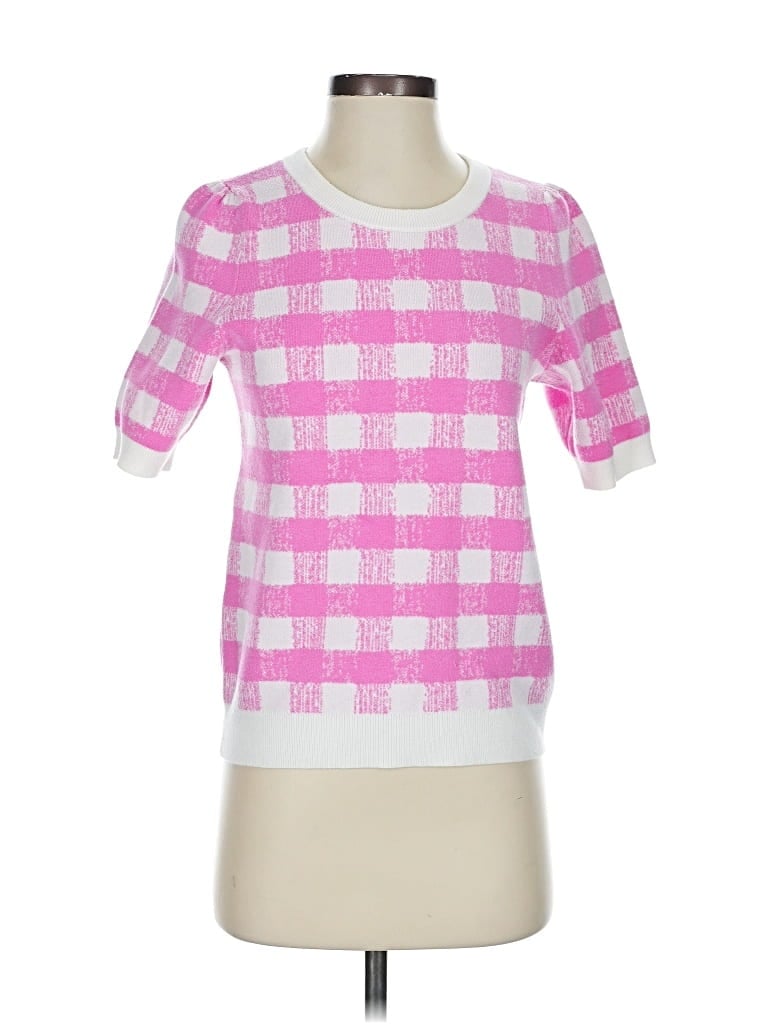 Pre-owned Maeve By Anthropologie Short Sleeve Top Pink Square Neckline Tops