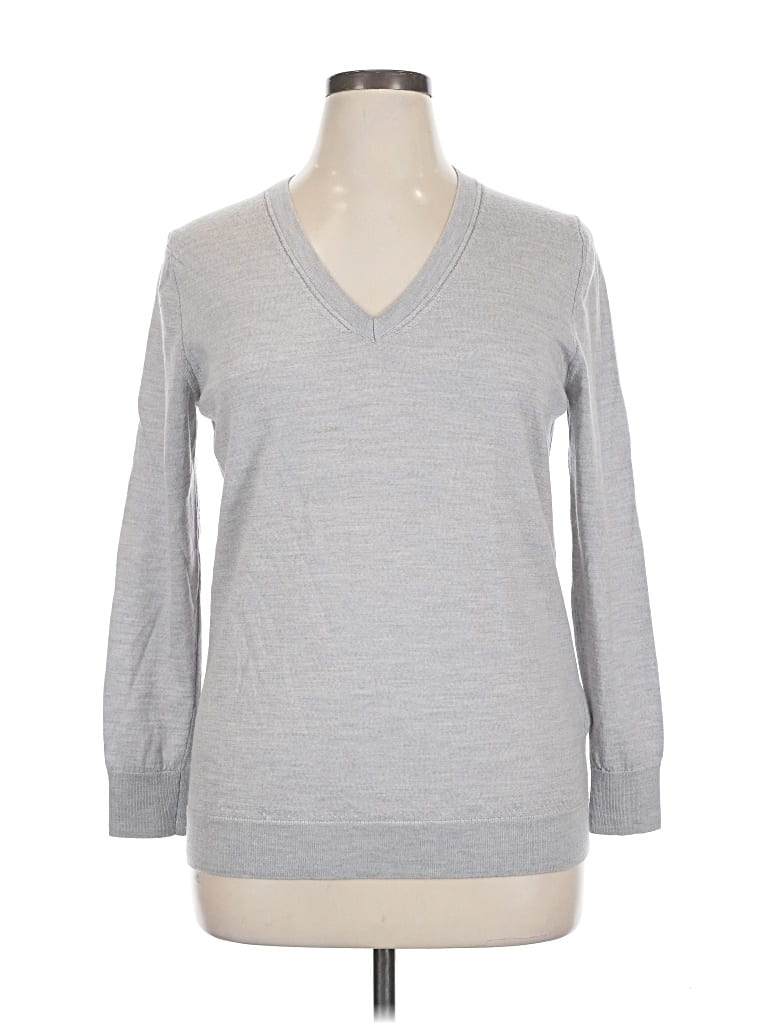 Pre-owned Banana Republic Wool Pullover Sweater In Gray