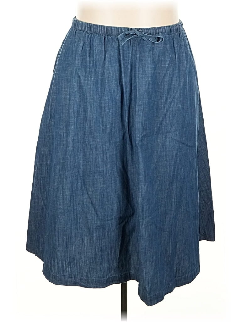 Pre-owned Woman Within Casual Skirt In Blue