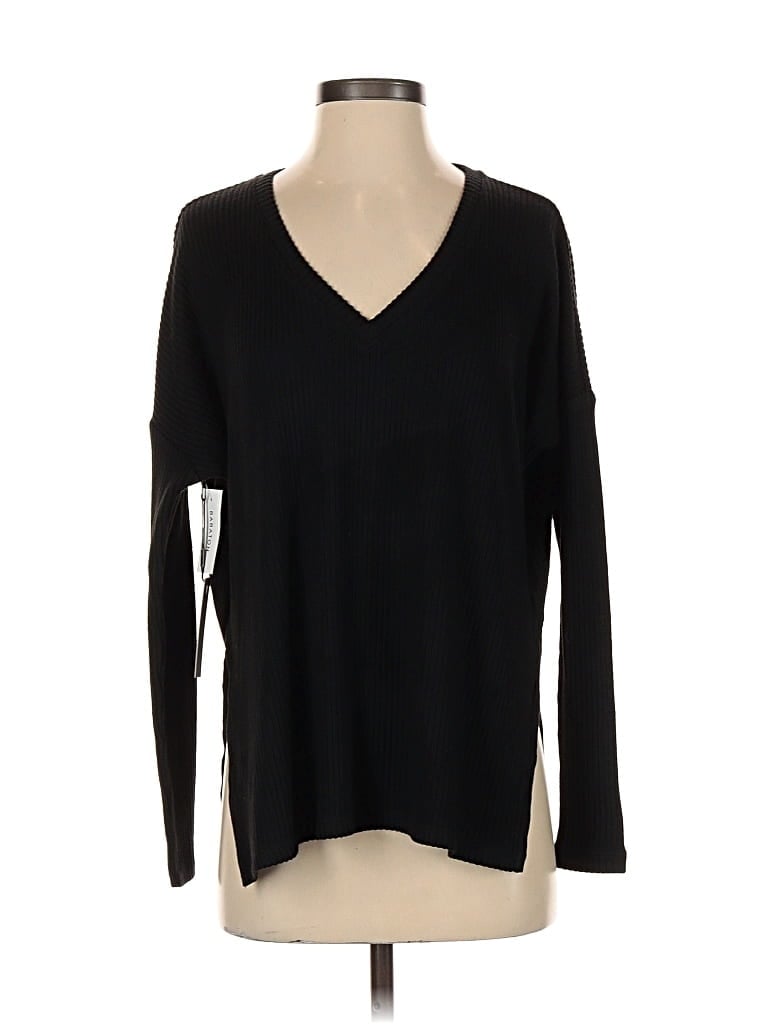 The Group By Babaton Long Sleeve Top Black V Neck Tops