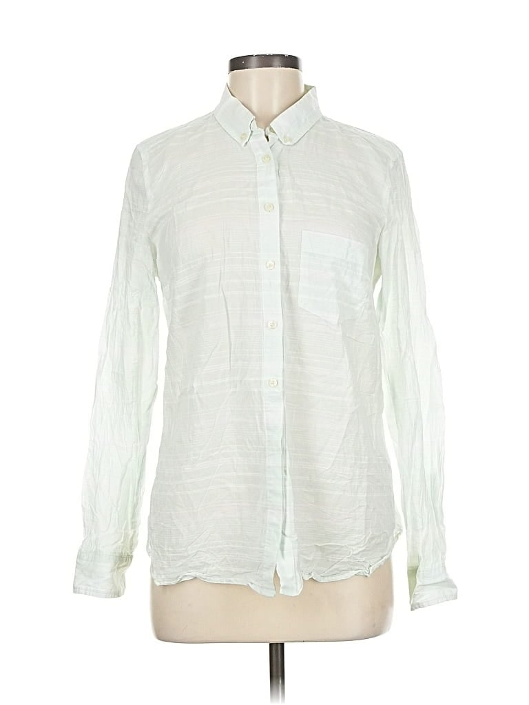 Pre-owned Gap Long Sleeve Button Down Shirt In Green