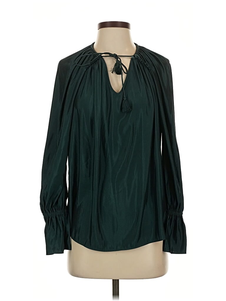 Pre-owned Ramy Brook Long Sleeve Blouse In Green
