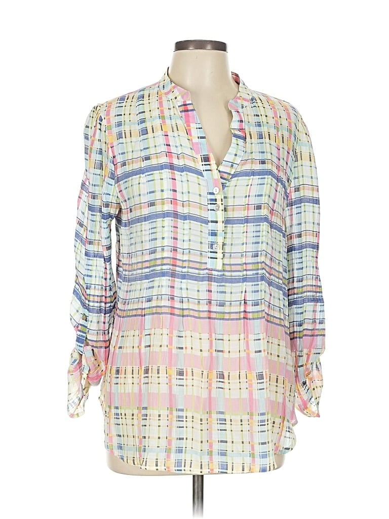 Pre-owned Zac & Rachel 3/4 Sleeve Button Down Shirt In Pink