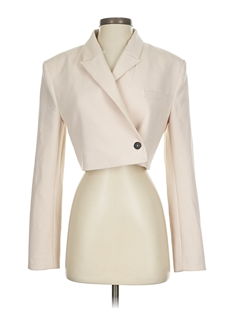 Pre-owned Zara Blazer Jacket In White