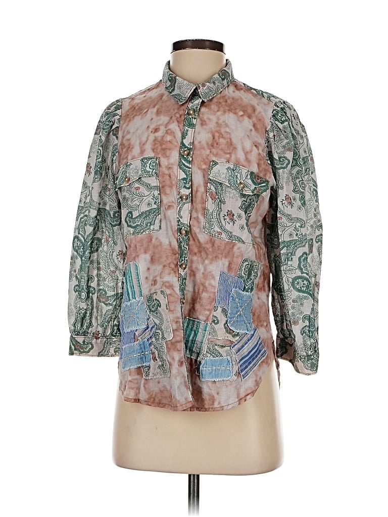 Pre-owned Pilcro 3/4 Sleeve Blouse In Multi