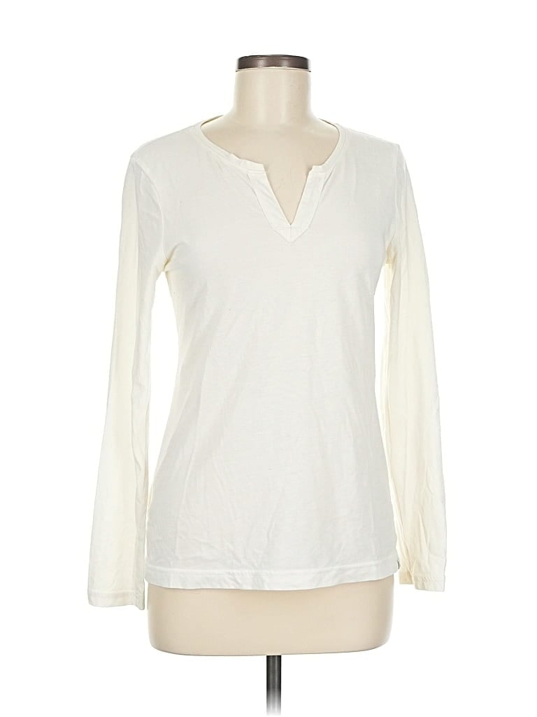 Pre-owned Eddie Bauer Long Sleeve T-shirt In White