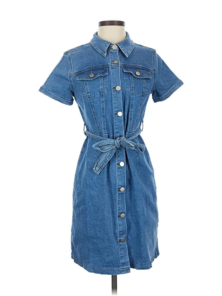 Pre-owned Allegra K Casual Dress In Blue