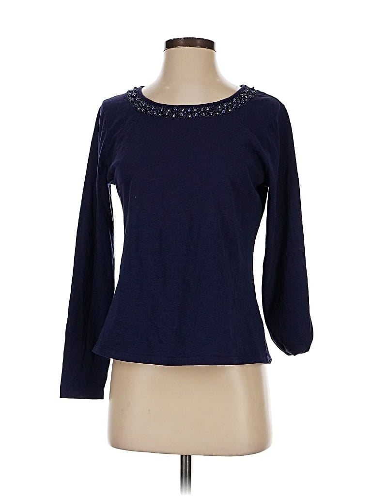 COLDWATER CREEK Pre-owned Long Sleeve Top Blue Boatneck Tops