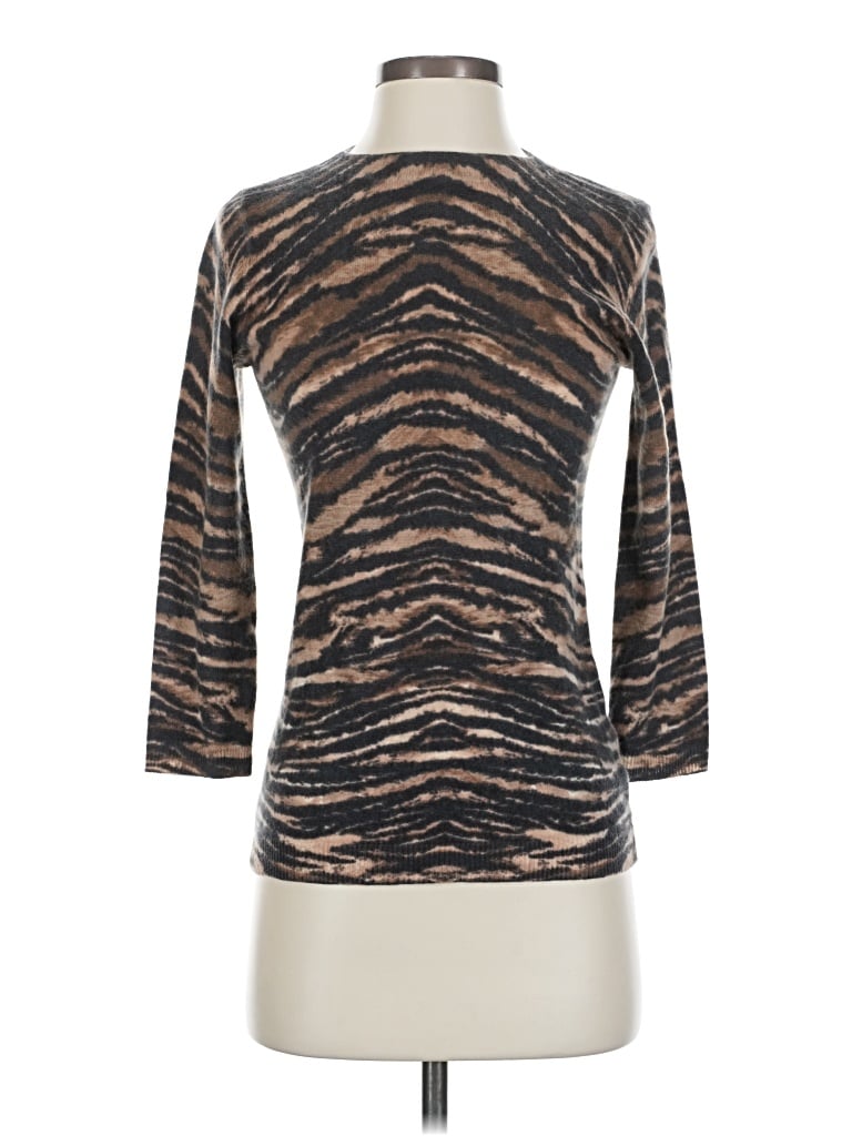 Pre-owned Talbots Cashmere Cardigan Sweater In Brown