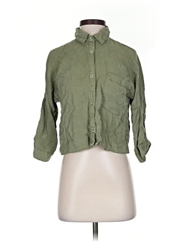 Zara Basic 3/4 Sleeve Button-Down Shirt (view 1)