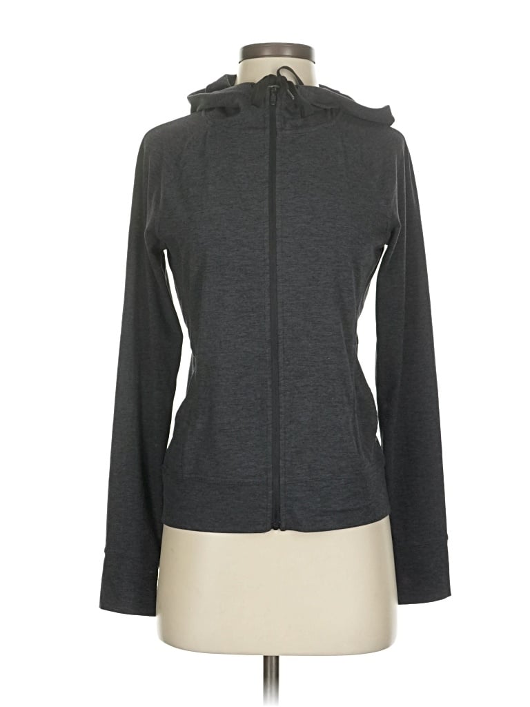 Pre-owned Gap Fit Zip Up Hoodie In Gray