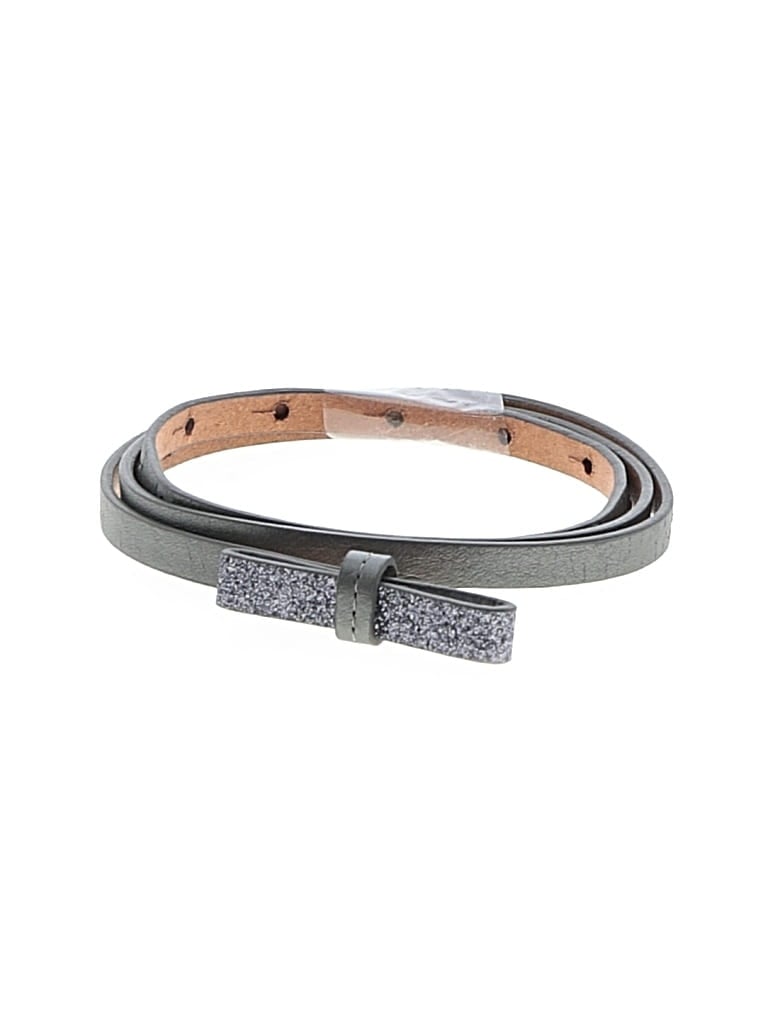 Pre-owned Unbranded Leather Belt In Silver