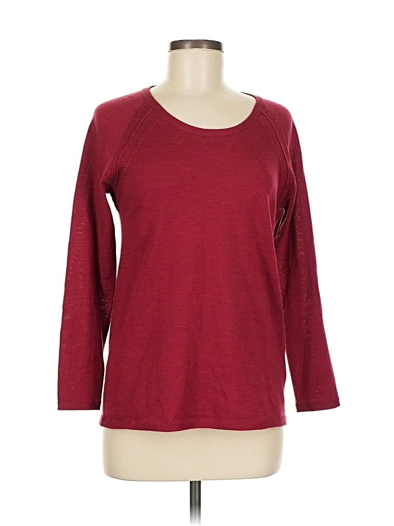 Pre-owned Eileen Fisher Wool Pullover Sweater In Red