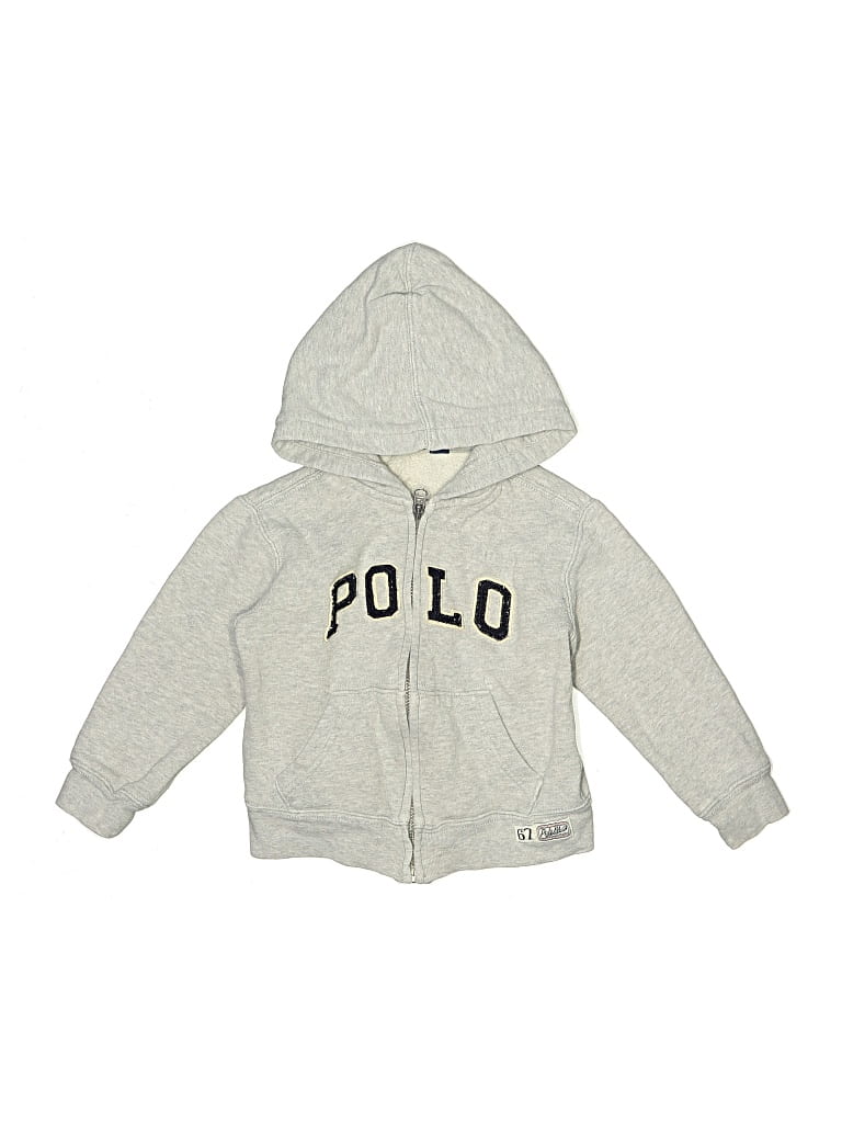 Pre-owned Polo By Ralph Lauren Kids' Zip Up Hoodie In Silver