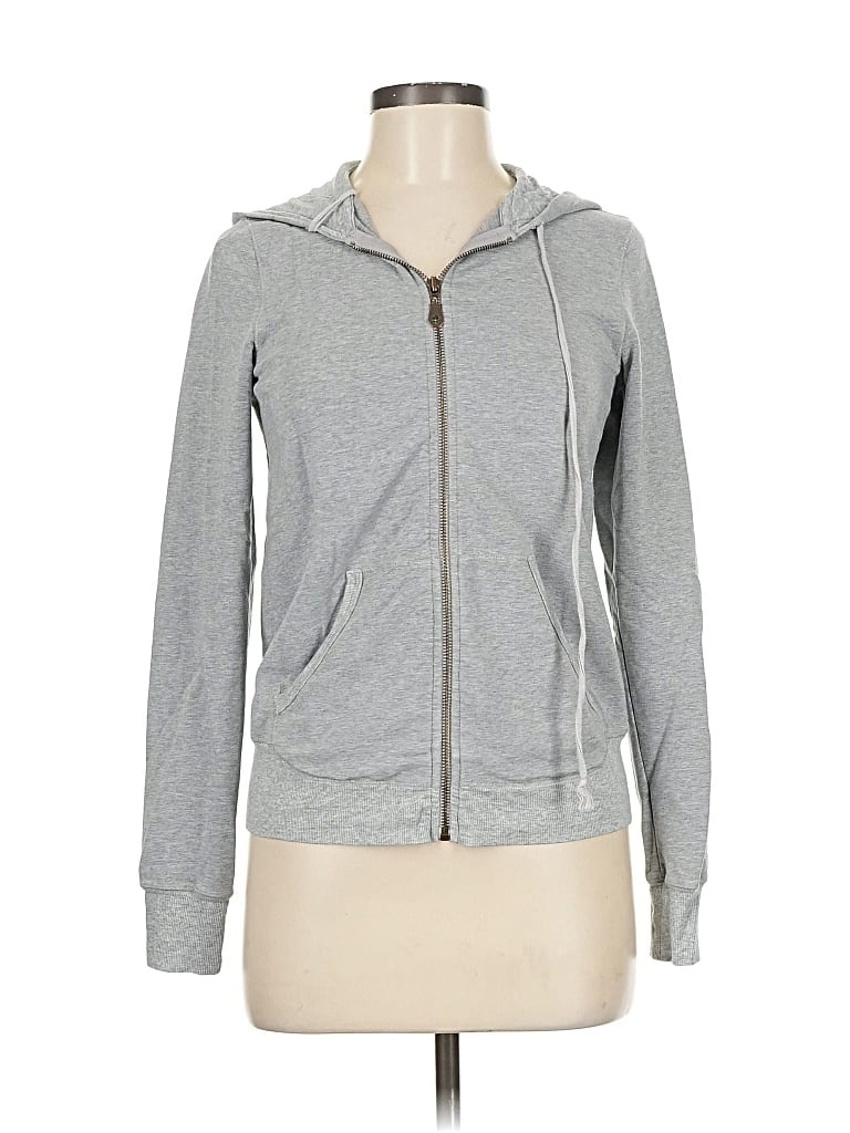 Pre-owned Splendid Zip Up Hoodie In Silver