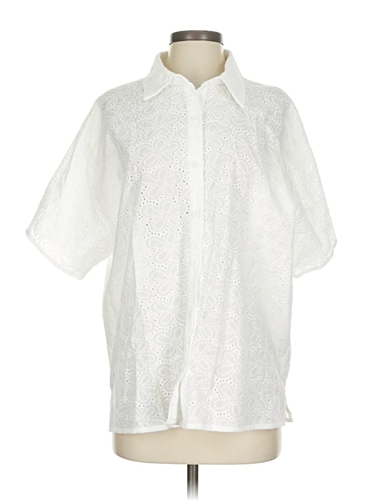 Le Lis Short Sleeve Blouse In White