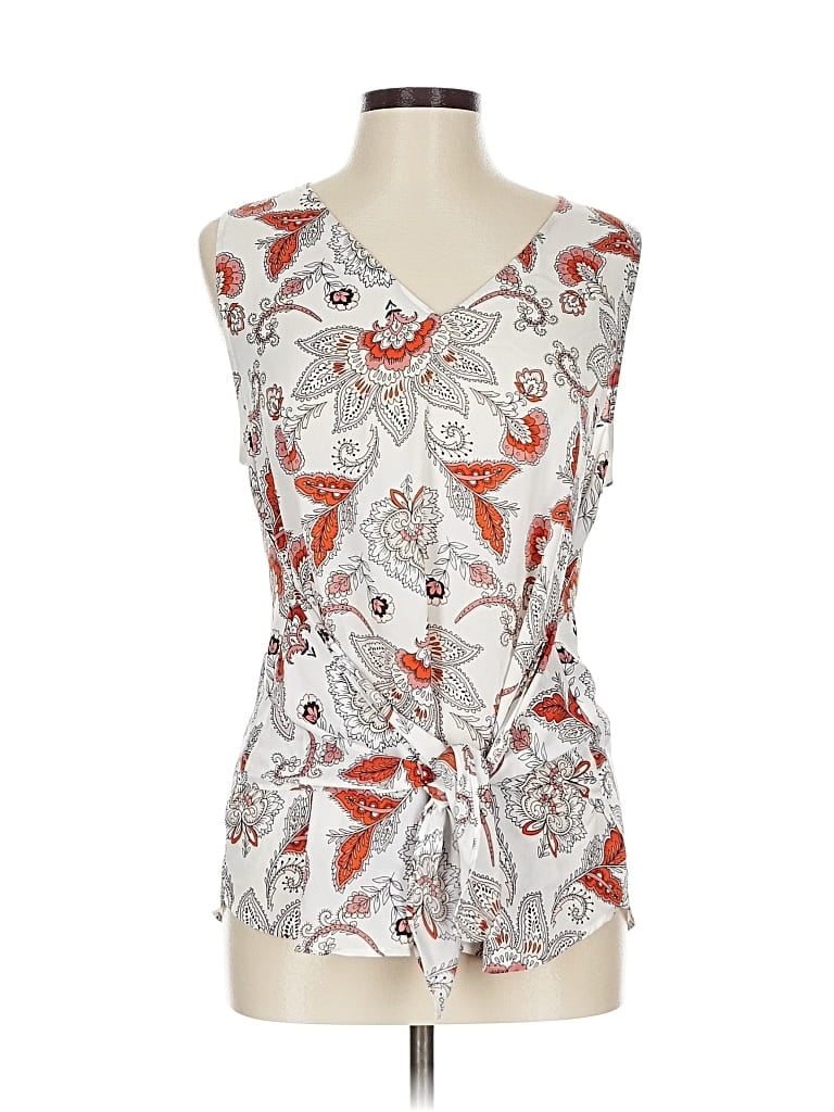 Pre-owned Ann Taylor Loft Outlet Sleeveless Blouse In Silver