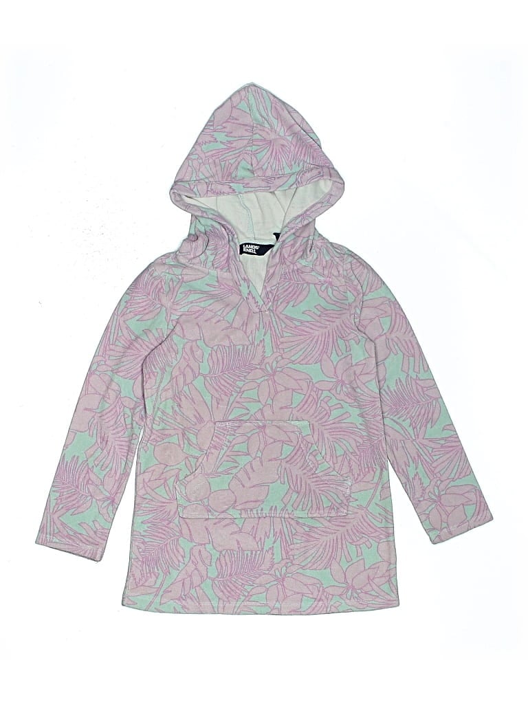 Pre-owned Lands' End Kids' Pullover Hoodie In Pink
