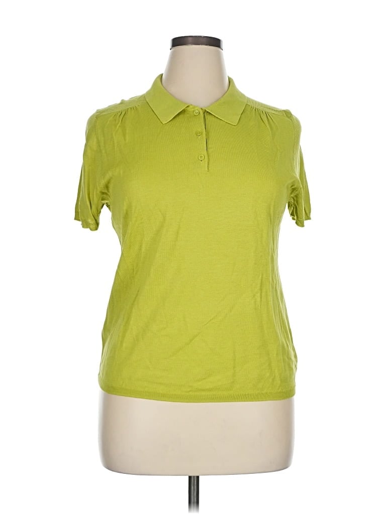 Pre-owned Talbots Short Sleeve Polo Shirt In Green