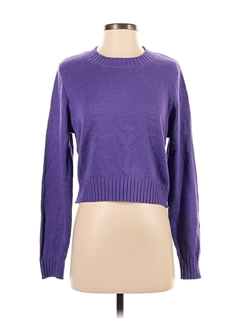 Pre-owned Divided By H&m Pullover Sweater In Purple