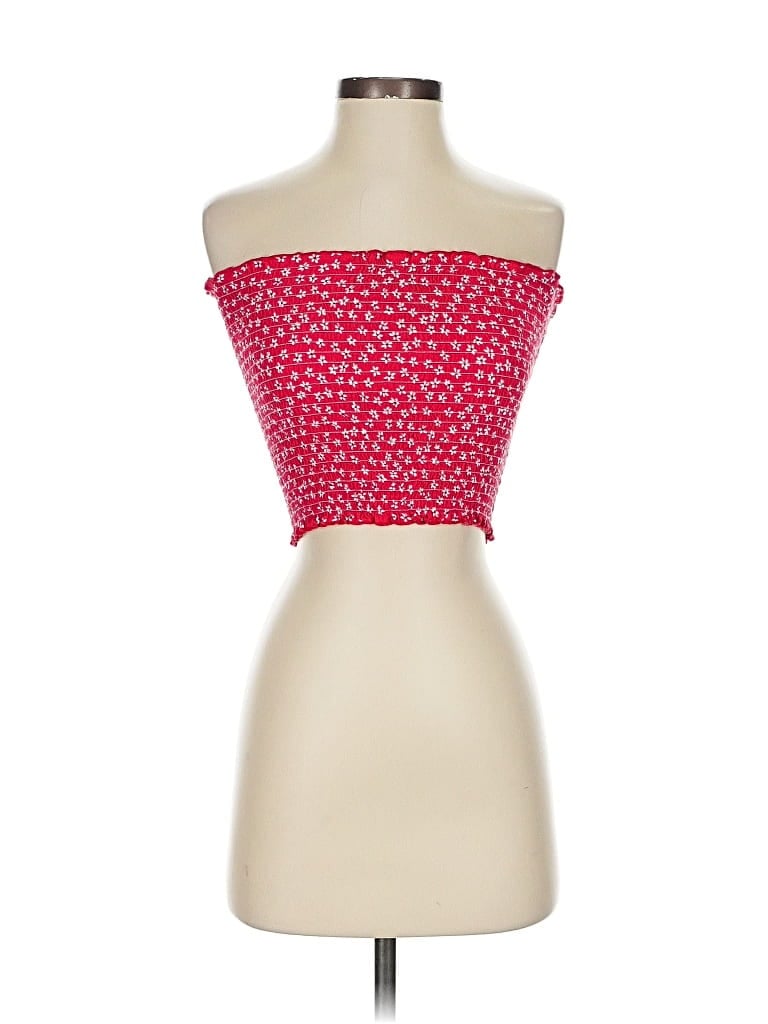 Pre-owned John Galt Tube Top Red Strapless Neckline Tops