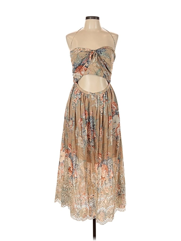 Pre-owned Zimmermann Cocktail Dress In Brown