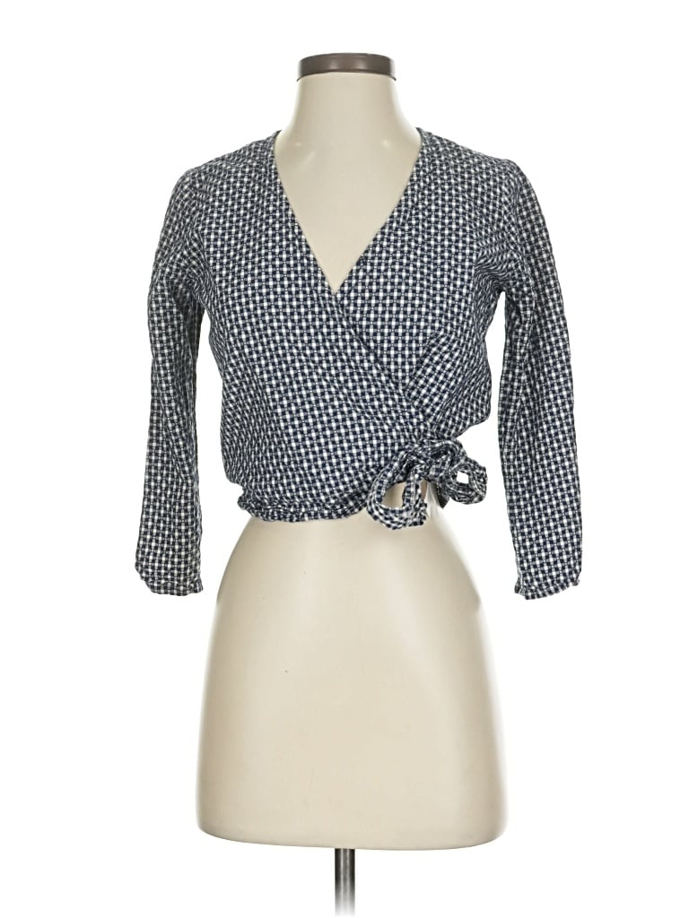 Pre-owned Madewell 3/4 Sleeve Blouse In Gray