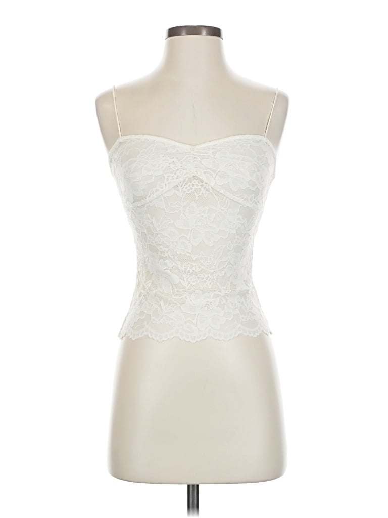 Lioness Sleeveless Top Ivory Strapless Neckline Tops In White