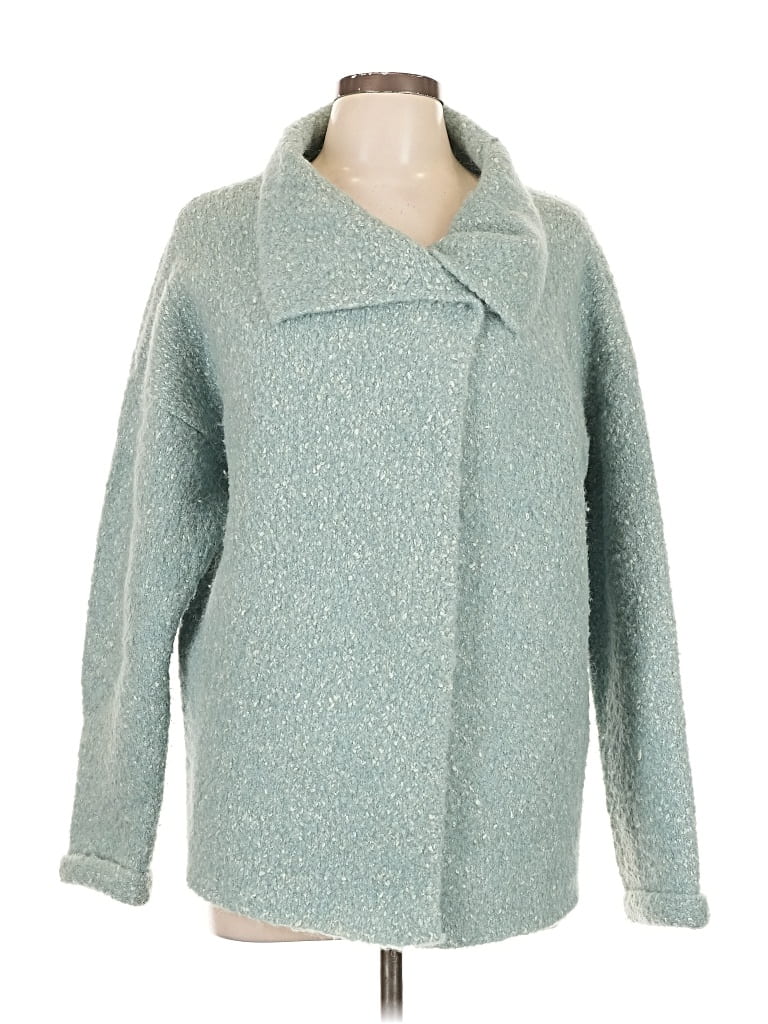 Pre-owned Eileen Fisher Coat In Blue