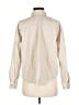 DONNI Metallic Ivory Long Sleeve Blouse Size M - photo 2