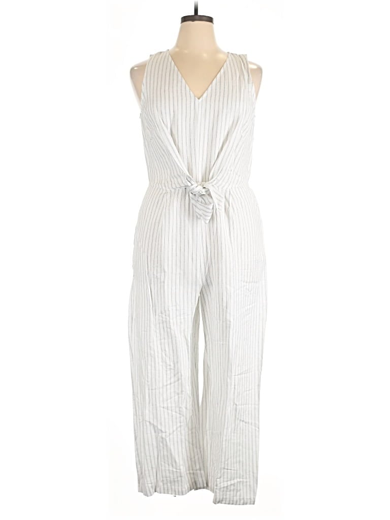 Pre-owned Ann Taylor Loft Jumpsuit In White