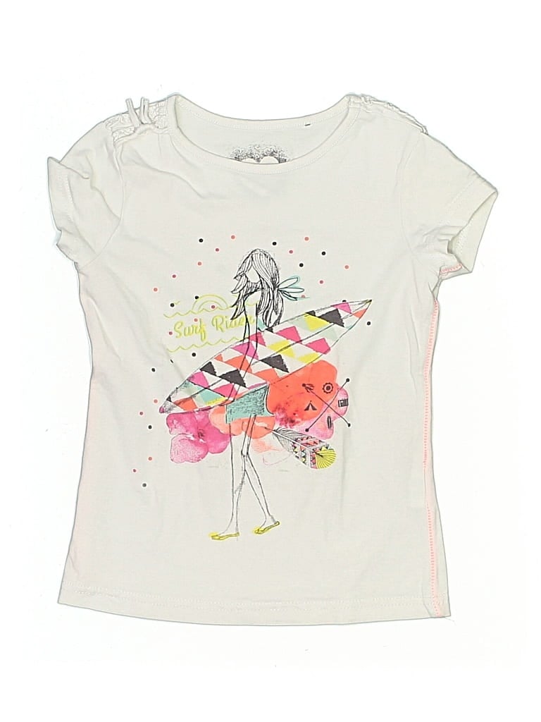 Pre-owned Deux Par Deux Kids' Short Sleeve T-shirt In White