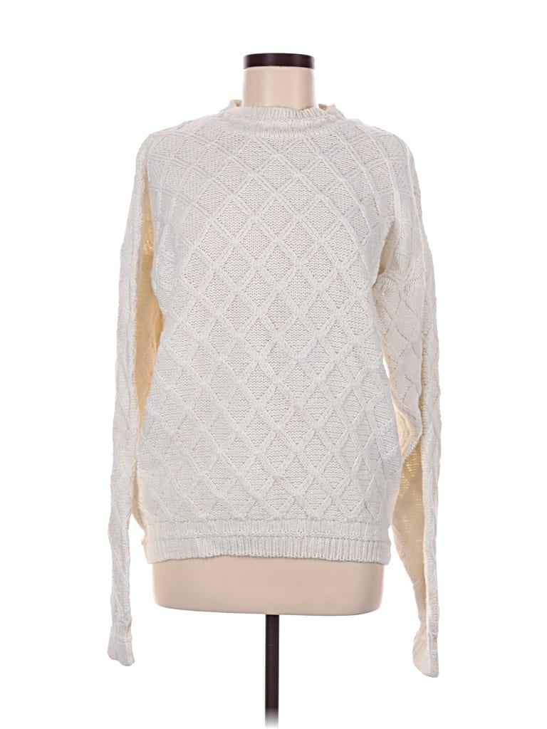 Pre-owned Basix Pullover Sweater In White