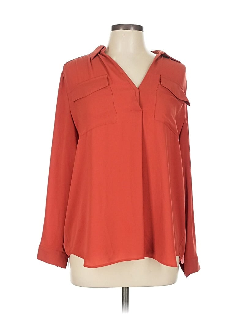 Pre-owned Ann Taylor 3/4 Sleeve Blouse In Red