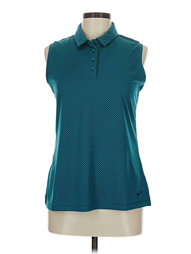 Pre-owned Nike Sleeveless Polo Shirt In Blue