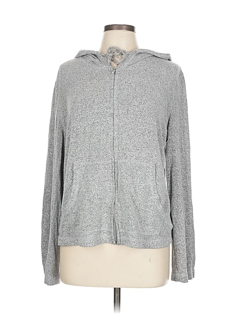 Pre-owned Double Zero Zip Up Hoodie In Gray