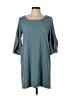 Siste's Solid Teal Casual Dress Size L - photo 1
