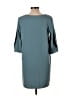 Siste's Solid Teal Casual Dress Size L - photo 2