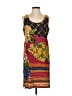 Bill Blass Graphic Brown Red Casual Dress Size P (estimated, petite) - photo 1