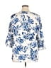 Alyx 100% Polyester Floral Blue 3/4 Sleeve Blouse Size XL - photo 2