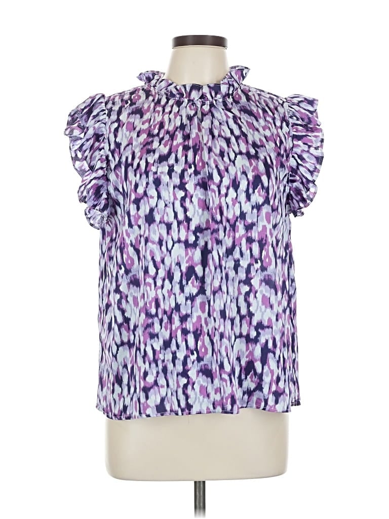Pre-owned Thml Short Sleeve Blouse In Purple